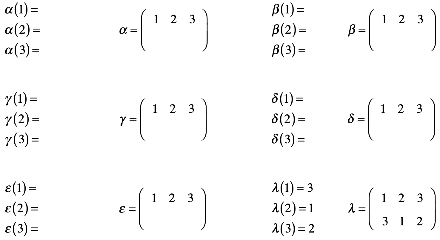 Input Space for Permutation Responses